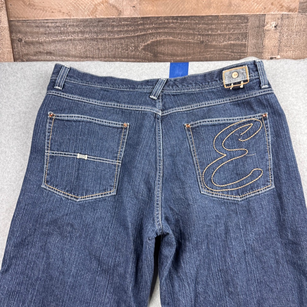 Enyce Jeans Mens 42 Blue Baggy Loose Wide Leg Embroidered Logo Streetwear Y2K - Picture 2 of 10